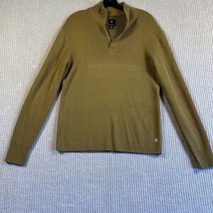 Victorinox Sweater Men's M 100% Wool Moss Green Pullover 1/4 Zip Grandpacore